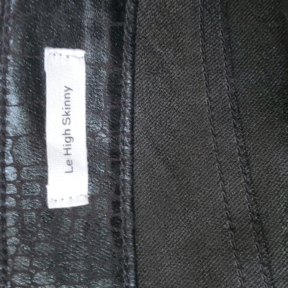Frame woman's  black croc print  stretch ankle crop pants size 28 - Picture 4 of 13